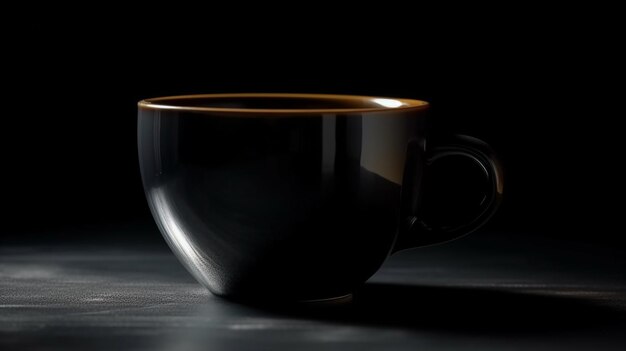 Photo dark and invigorating discover the boldness of a black coffee cup