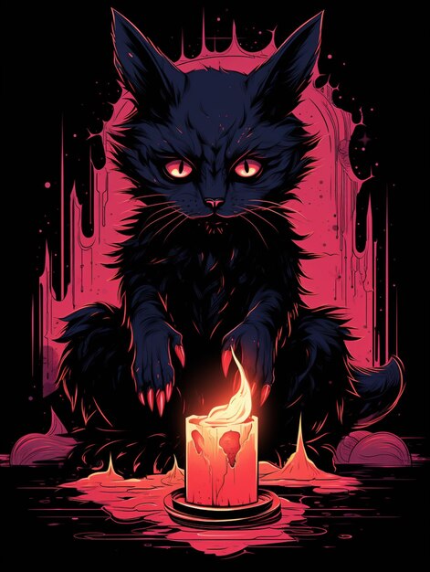 dark kitten for print vector