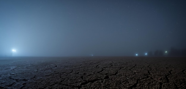 dark land background Smoke in the dark The ground is cracked Scary