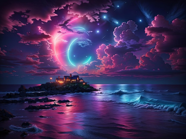 Dark Landscape Wallpaper Nighttime Scenery Background Moonlit Landscape Starry Night Sky Mysteri