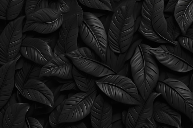 Photo dark leaf pattern background