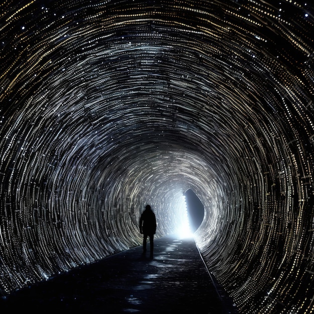 Photo dark light tunnel