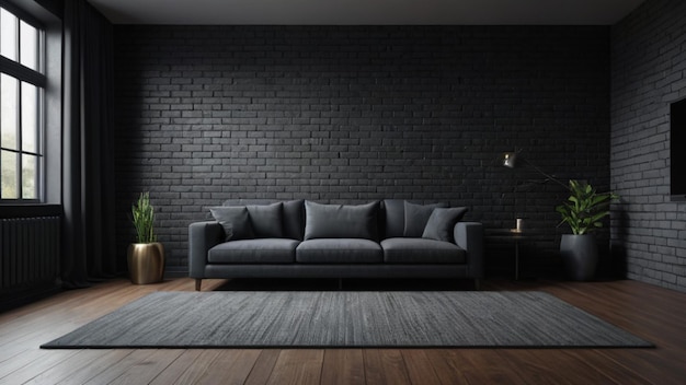 Dark living room interior