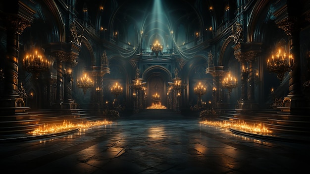 Dark Magical Theater Stage Background