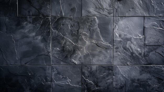 Photo dark marble tile pattern with natural veins and textures