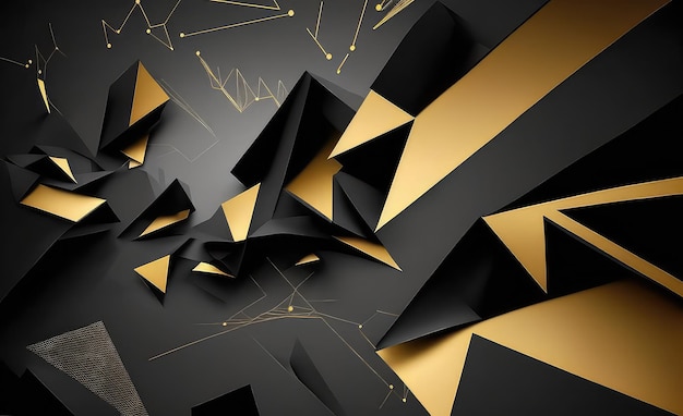 Dark matte black and golden background for a mysterious vibe generative ai