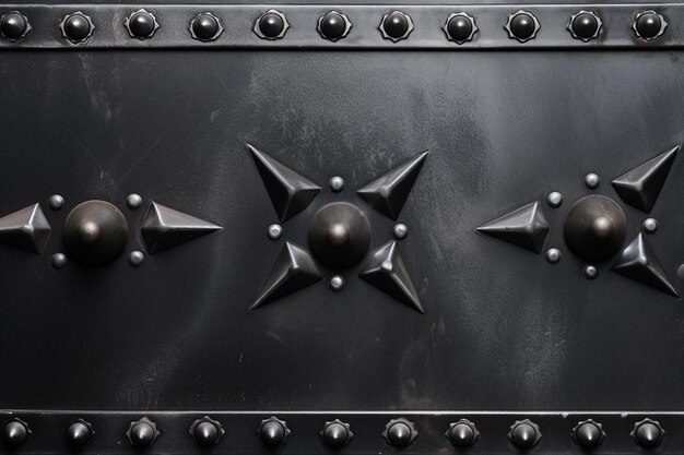 Photo dark metal background with rivets