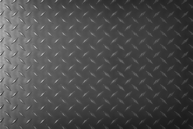 Photo dark metal texture with rhombus pattern iron sheet as background