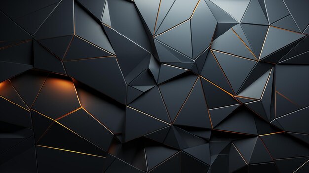 Photo dark mode abstract of triangular surface contemporary background futuristic polygonal shape distorte