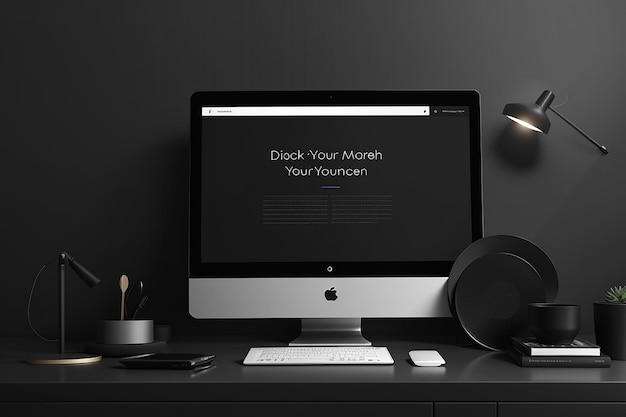 Dark Mode Mockup with blank space for placing your design