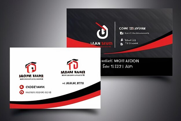 dark modern business card design template