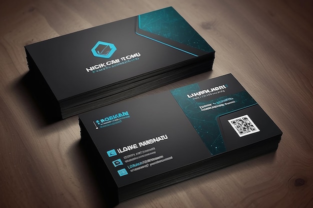 Photo dark modern business card design template