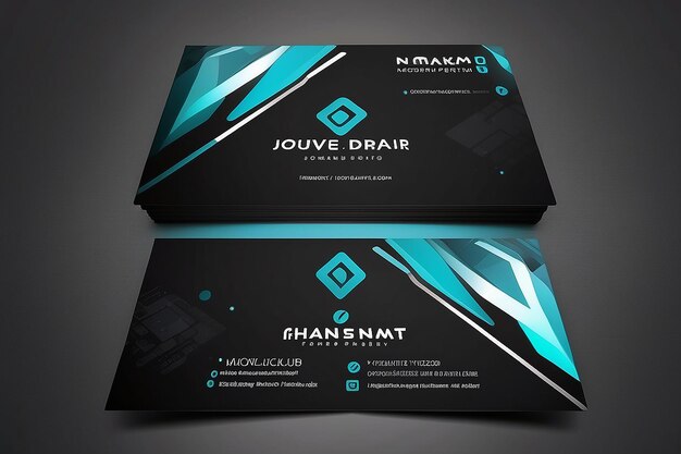 Photo dark modern business card design template