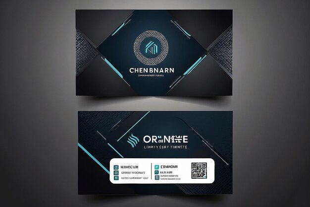 Photo dark modern business card design template