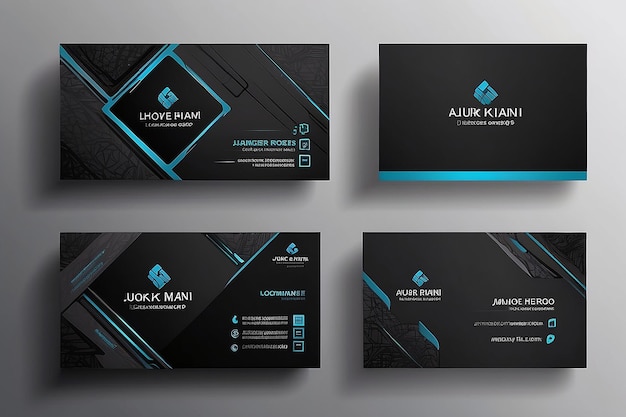 Photo dark modern business card design template