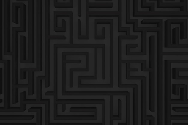 Dark monochrome minimal geometry background with maze