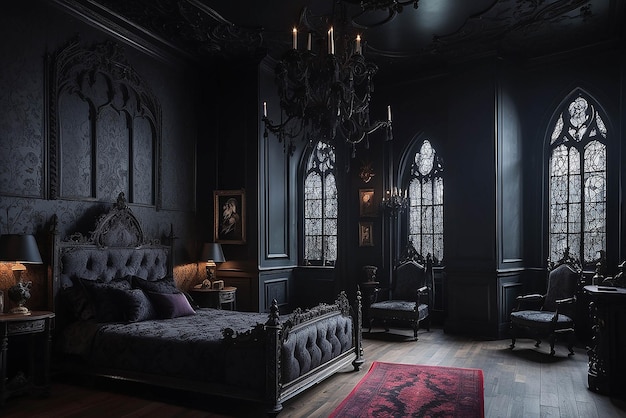 Photo dark and moody gothic room