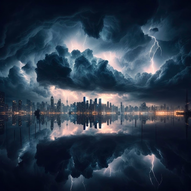 Premium AI Image | Dark moody storm clouds