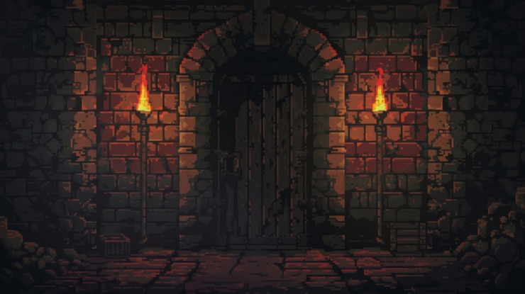 Photo the dark and mysterious stone door is slightly ajar inviting you to enter the unknown what secrets lie beyond
