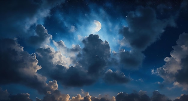 Dark Night Sky Clouds Scenery Art Wallpaper 4K #4.3264