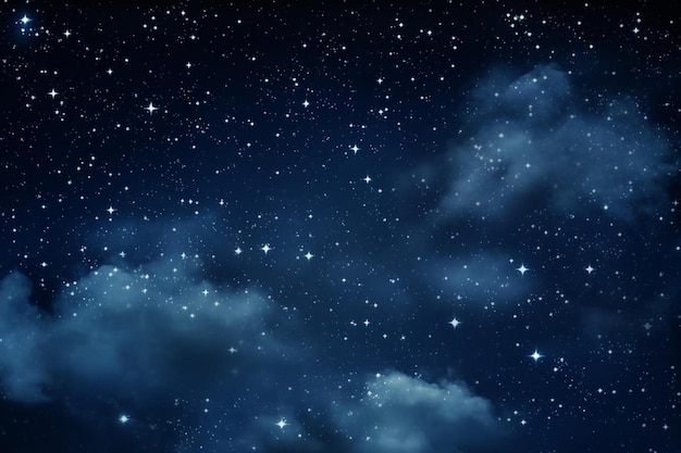 a dark night sky with stars and clouds.