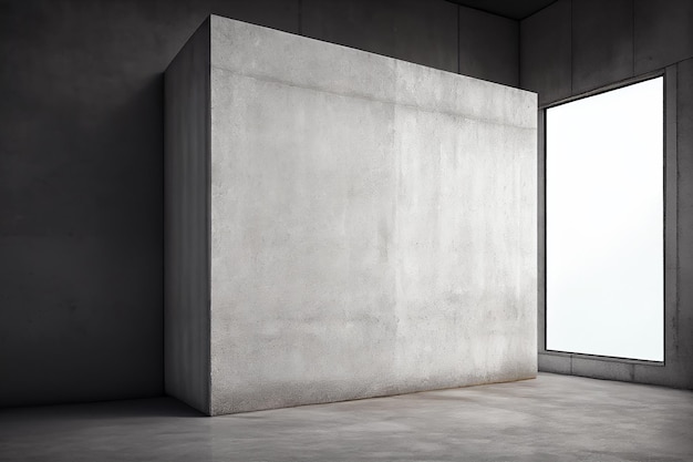 Foto parete di una stanza di quercia scura con cornice di cemento