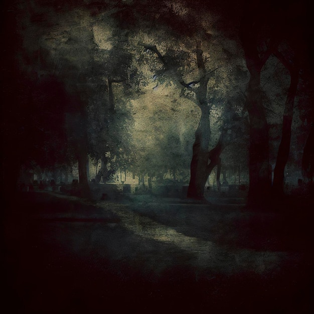 Dark park grunge image