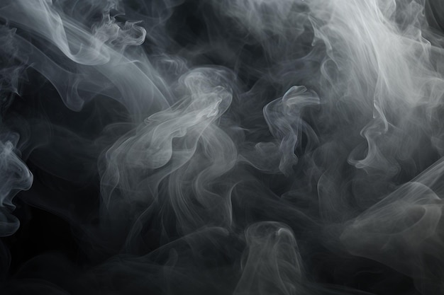 a dark photo of smoke with a black background.