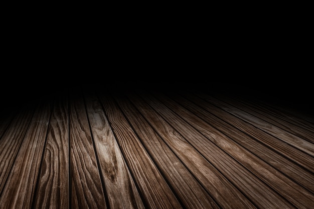 暗い板の古い木の床のテクスチャの視点の背景
