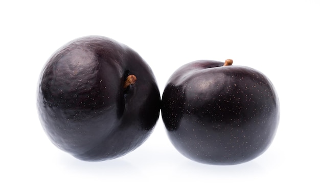 Photo dark plum isolated on white background