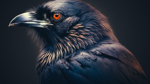 темный портрет ворона птица черная ворона