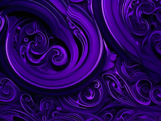 Photo dark purple background with black swirly lined design leading to middle download