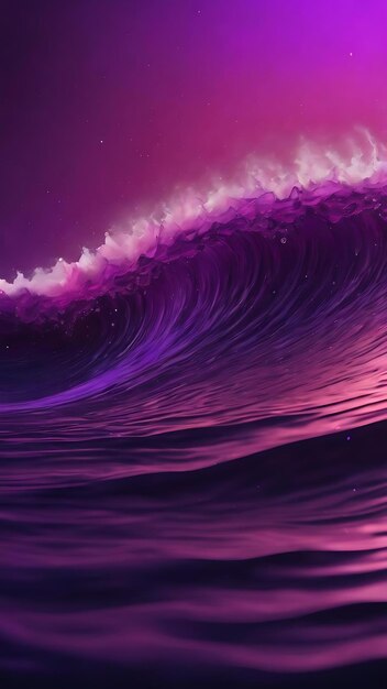 Dark purple background with small particles gathered together into waves