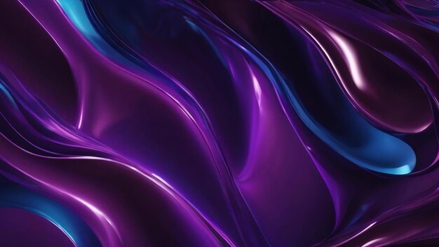 Dark purple and blue glossy wallpaper with abstract curvy glowing shapes