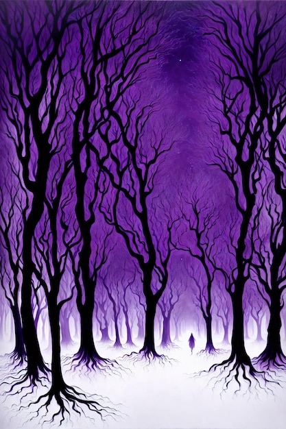 Dark purple forest
