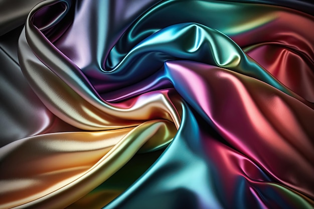 Premium Photo  Dark rainbow colors abstract shiny plastic silk or satin  wavy background