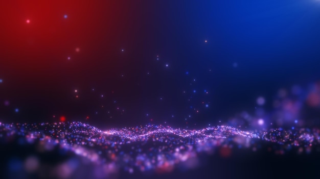 Dark red blue glow dust particles light effect