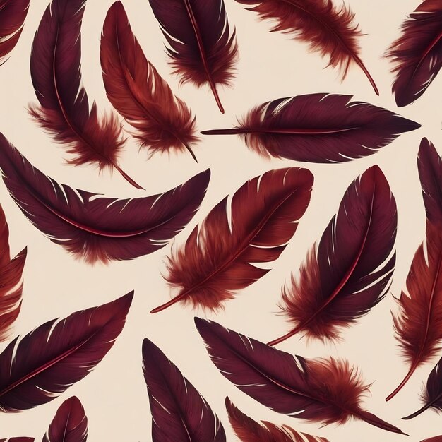 Dark red feathers pattern texture vintage background