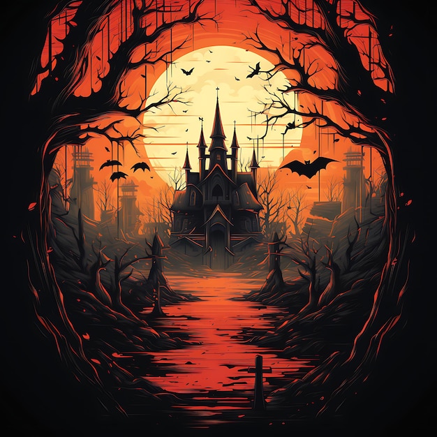 dark and red light halloween poster