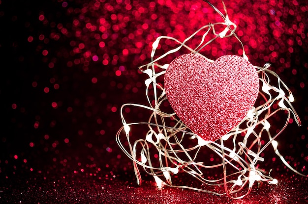 Dark red Red heart with light background