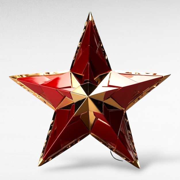 Темно-красная звезда на прозрачном фоне в стиле советского реализма, драгоценные камни белых и бронзовых тонов Генеративный AI