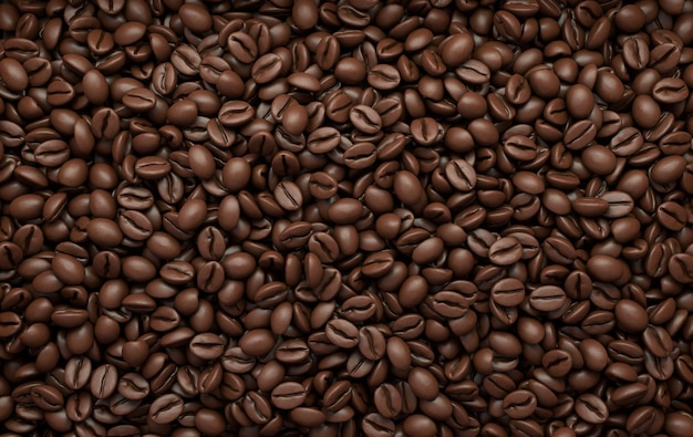 Dark roasted coffee beans