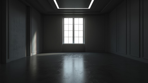 Dark room with light background