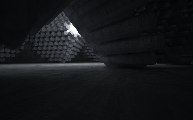 A dark room with a light on the ceiling and a light on the ceiling.