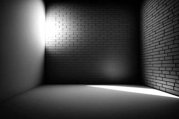 A dark room with a light on the wall