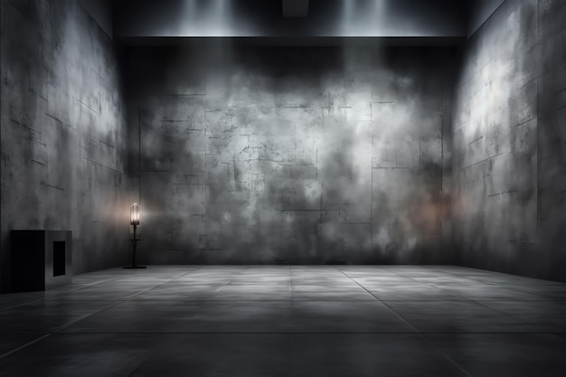 A dark room with a lighting background