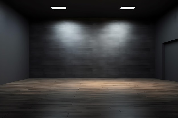 A dark room with a lighting background