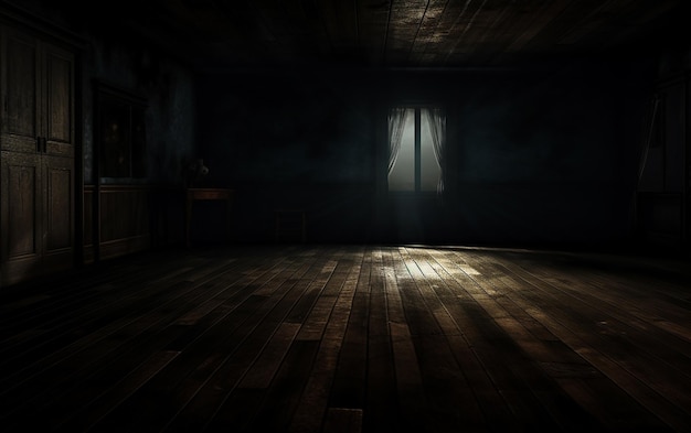 Photo dark room with wooden floor