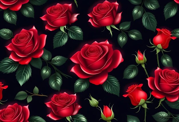 Dark roses background greeting card with a luxury roses