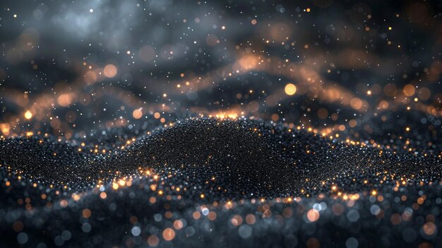 Photo dark sand particles with sparkling glitters